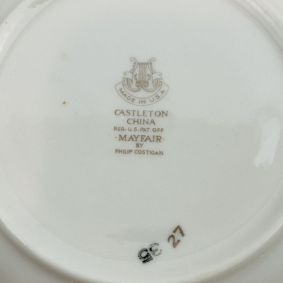 Castleton Mayfair 4 Bread & Butter Plates Yellow Roses Gold Trim Philip Costigan - Picture 3 of 4